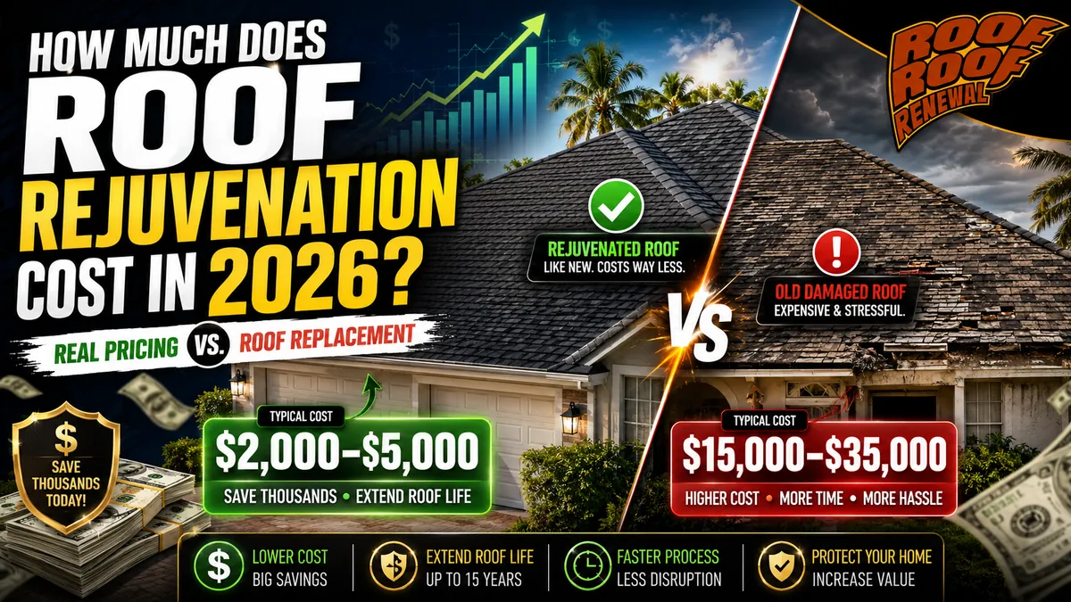 roof rejuvenation cost 2026 vs roof replacement price comparison